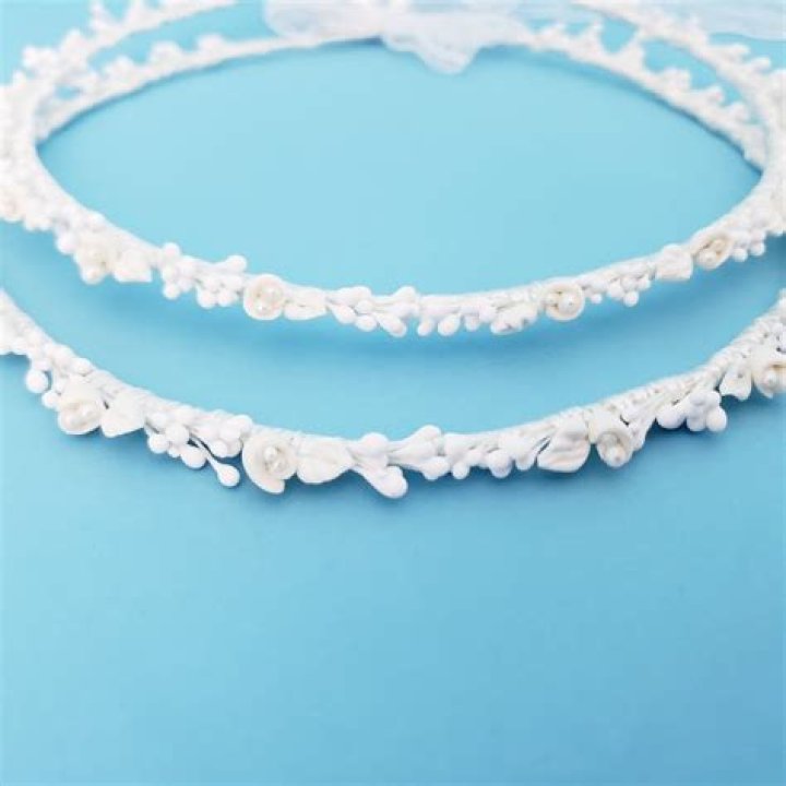 Porcelain and Pearl Drop Stefana Wedding Crowns — Blessed Celebration