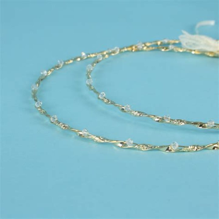 Swarovski Crystal and Metal Swirl Wedding Crowns Stefana — Blessed Celebration