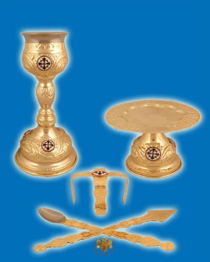 Gold Plated Chalice Set with Holy Communion Cup 275 ml — Blessed Celebration